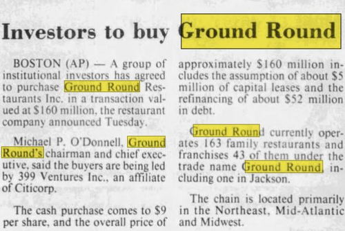 Ground Round - Aug 24 1994 Article